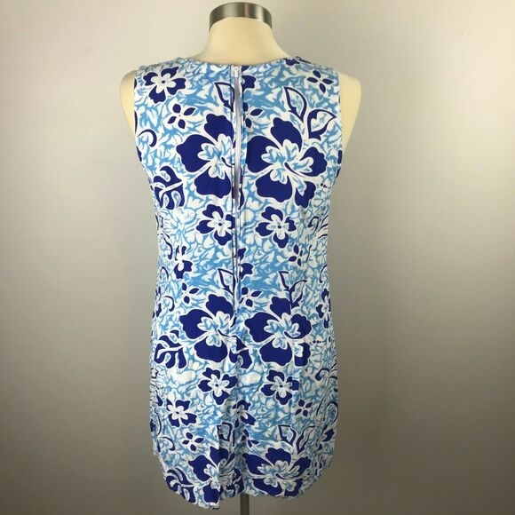 Hula Bay Womens Hawaiian M Blue Floral Dress Swim Cover Up - Picture 3 of 6